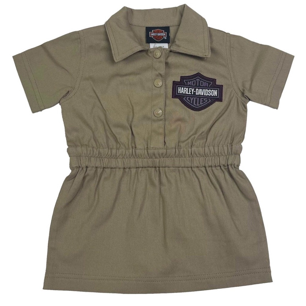 Harley-Davidson® Baby Girls Twill Collar Dress 
9-12 months
